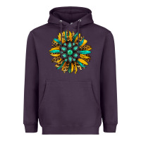 Plum turquoise leopard sunflower Heavyweight Hoodie - Jasminsmagicworld