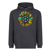 Smoke turquoise leopard sunflower Heavyweight Hoodie - Jasminsmagicworld
