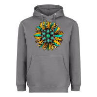 Storm turquoise leopard sunflower Heavyweight Hoodie - Jasminsmagicworld