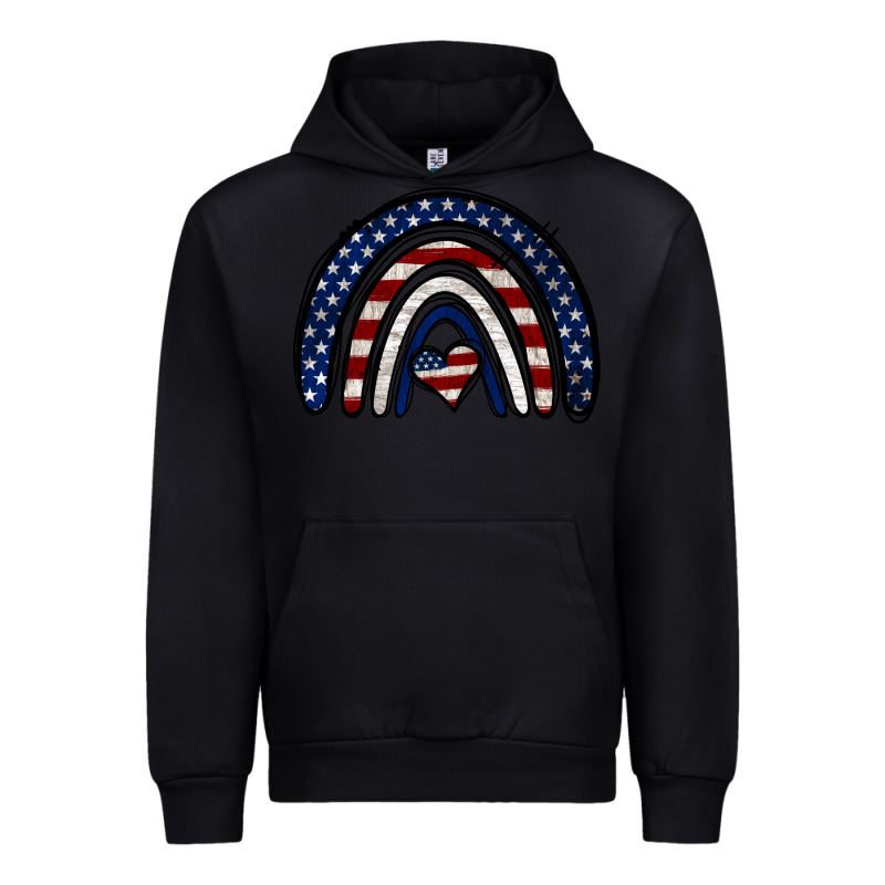 Usa American Flag Rainbow Urban Hoodie by Jasminsmagicworld | Teevron