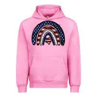Fuchsia Pink USA American Flag Rainbow Urban Hoodie - Jasminsmagicworld