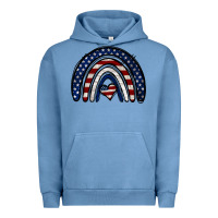 Pigment Pebble Blue USA American Flag Rainbow Urban Hoodie - Jasminsmagicworld