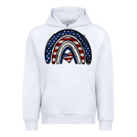 White USA American Flag Rainbow Urban Hoodie - Jasminsmagicworld