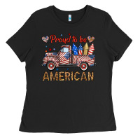 Black proud to be american truck Ladies Tee - BundleAndBundleShop