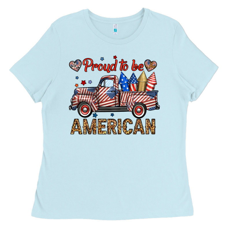 Proud To Be American Truck Ladies Tee by BundleAndBundleShop | Teevron