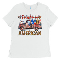 White proud to be american truck Ladies Tee - BundleAndBundleShop