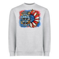 Heather Grey Patriotic Sunflower Heavyweight Sweatshirt - Jasminsmagicworld