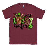 Burgundy St. Patrick's Day One lucky Heifer Classic Tee - OliviaCreatesArt