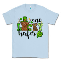 Dusty Blue St. Patrick's Day One lucky Heifer Classic Tee - OliviaCreatesArt