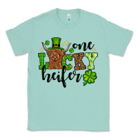 Seafoam St. Patrick's Day One lucky Heifer Classic Tee - OliviaCreatesArt