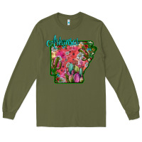 Army Green arkansas Long Sleeve Tee - SublimationCraftShop