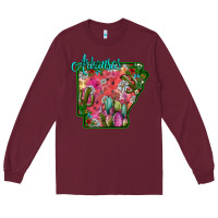 Burgundy arkansas Long Sleeve Tee - SublimationCraftShop