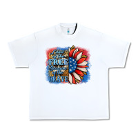 White Patriotic Sunflower Urban Heavy Tee - Jasminsmagicworld