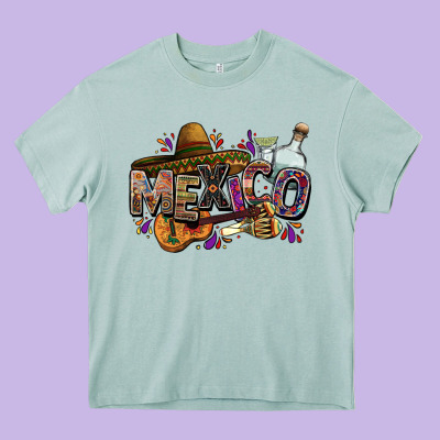 Mexico Heavy Core Tee Designed By Fadigitalartstudio