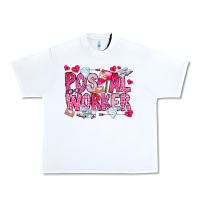 White Postal Worker Urban Heavy Tee - CowhideDigitalArt