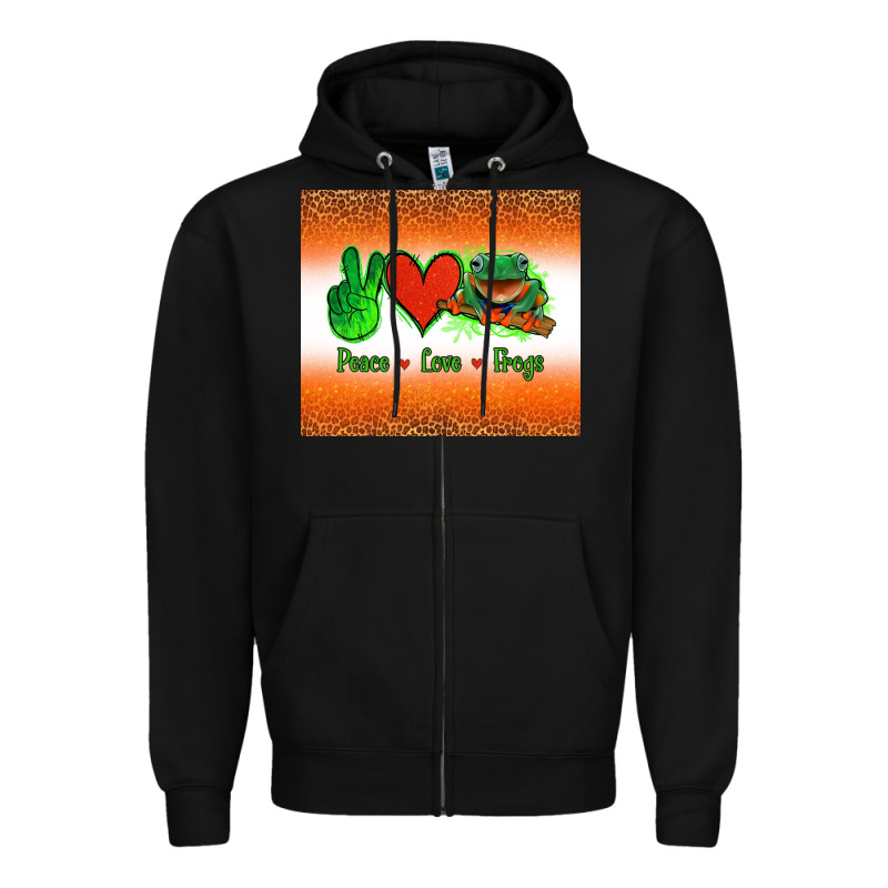 Peace Love Frogs Zipper Hoodie by Jasminsmagicworld | Teevron