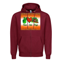 Burgundy peace love frogs Zipper Hoodie - Jasminsmagicworld