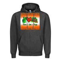 Charcoal Heather peace love frogs Zipper Hoodie - Jasminsmagicworld