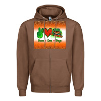 Chestnut peace love frogs Zipper Hoodie - Jasminsmagicworld