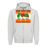 Dove Grey peace love frogs Zipper Hoodie - Jasminsmagicworld