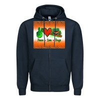 Navy peace love frogs Zipper Hoodie - Jasminsmagicworld