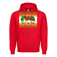 Red peace love frogs Zipper Hoodie - Jasminsmagicworld