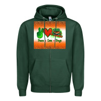 Sports Green peace love frogs Zipper Hoodie - Jasminsmagicworld