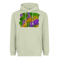 Matcha mardi gras leopard gemstone background Heavyweight Hoodie - RanaPortraitStore