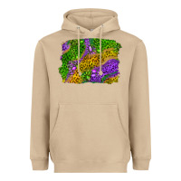 Mushroom mardi gras leopard gemstone background Heavyweight Hoodie - RanaPortraitStore