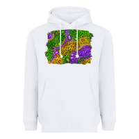 White mardi gras leopard gemstone background Heavyweight Hoodie - RanaPortraitStore