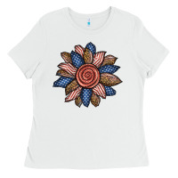 White american sunflower Ladies Tee - BundleAndBundleShop