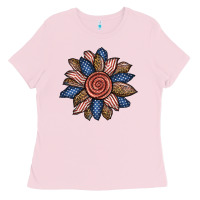 Bubblegum Pink american sunflower Ladies Tee - BundleAndBundleShop