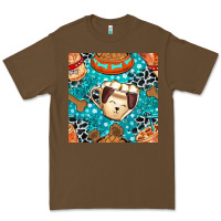 Cacao dog coffee cups and food container with cowhide seamless pattern bbs Premium Tee - BundleAndBundleShop
