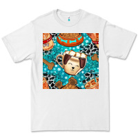 White dog coffee cups and food container with cowhide seamless pattern bbs Premium Tee - BundleAndBundleShop