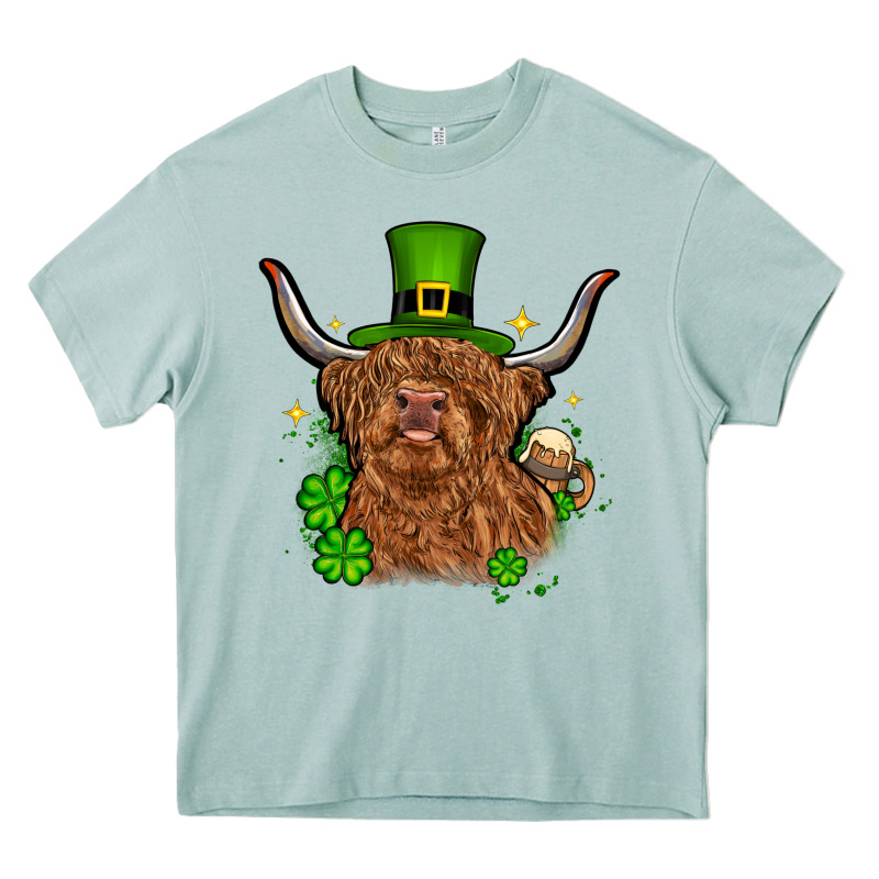 St. Patrick's Day Cow Heavy Core Tee by OliviaCreatesArt | Teevron