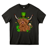 Asphalt St. Patrick's Day cow Heavy Core Tee - OliviaCreatesArt