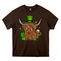 Chocolate Brown St. Patrick's Day cow Heavy Core Tee - OliviaCreatesArt