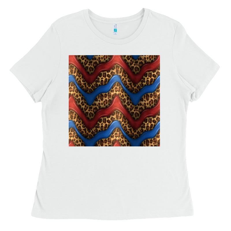Leopard 4th Of July Seamless Pattern Ladies Tee by BundleAndBundleShop | Teevron