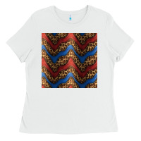 White leopard 4th of july seamless pattern Ladies Tee - BundleAndBundleShop