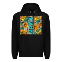 Black mama wıth sunflowers and gemstone Premium Hoodie - Artiststas