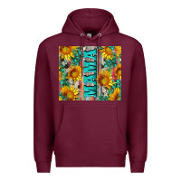 Burgundy mama wıth sunflowers and gemstone Premium Hoodie - Artiststas