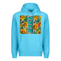 Ocean Blue mama wıth sunflowers and gemstone Premium Hoodie - Artiststas