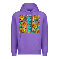 Purple mama wıth sunflowers and gemstone Premium Hoodie - Artiststas