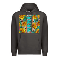 Smoke mama wıth sunflowers and gemstone Premium Hoodie - Artiststas