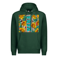 Sports Green mama wıth sunflowers and gemstone Premium Hoodie - Artiststas