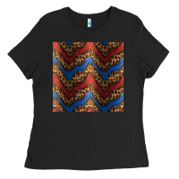 Black leopard 4th of july seamless pattern Ladies Tee - BundleAndBundleShop