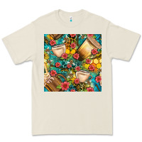 Bone honey and bee coffee cup with flowers and leopard seamless pattern bbs Premium Tee - BundleAndBundleShop