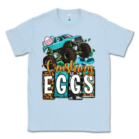 Dusty Blue Easter Day Monster truck crushing eggs Classic Tee - OliviaCreatesArt