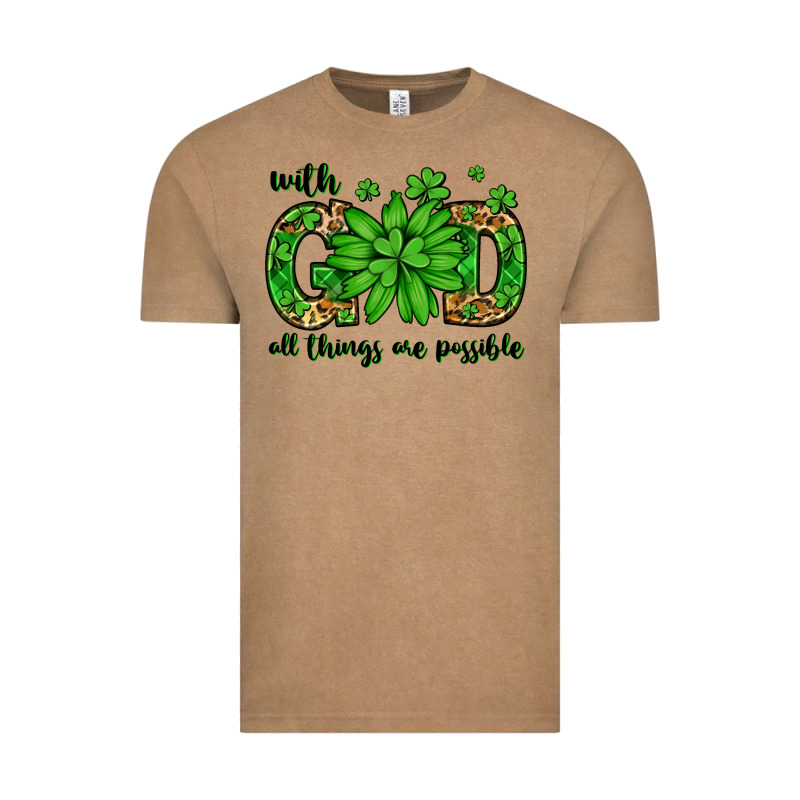 With God All Things Are Possible St. Patrick's Day Vintage Tee by LillyAllenDesigns | Teevron