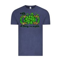 Vintage Denim With god all things are possible St. Patrick's Day Vintage Tee - LillyAllenDesigns